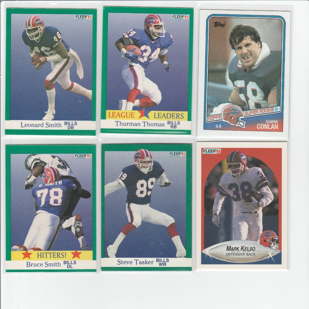 Buffalo Bills 6 Card Lot Thurman Thomas Mark Kelso Shane Conlan Rookie!!